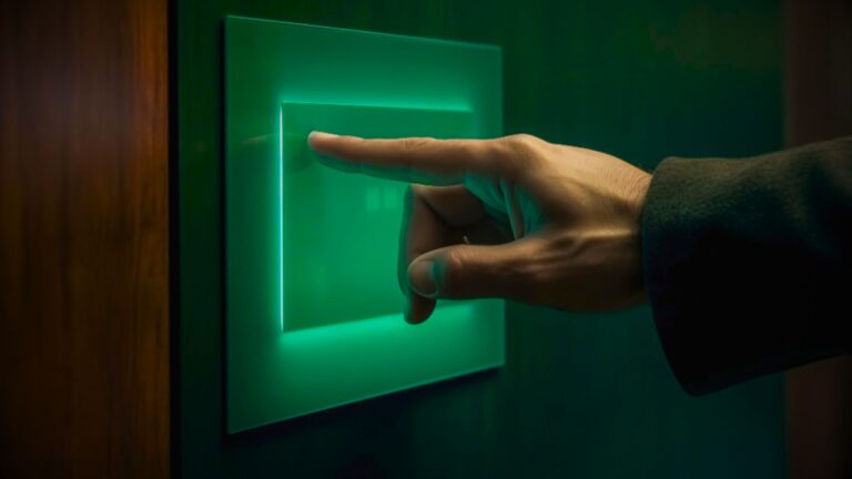 A finger pointing a smart lock for home safety checks