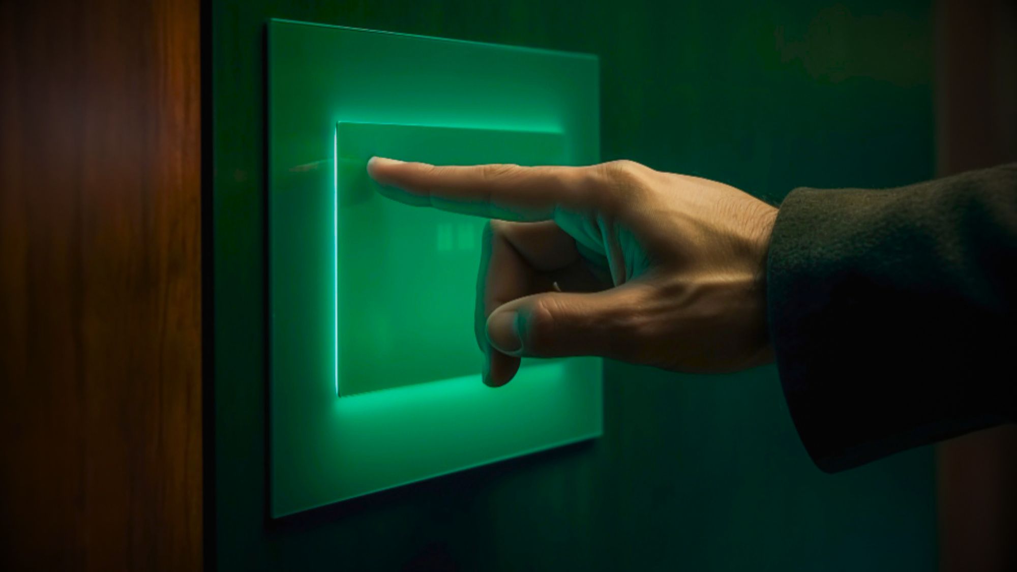 A finger pointing a smart lock for home safety checks